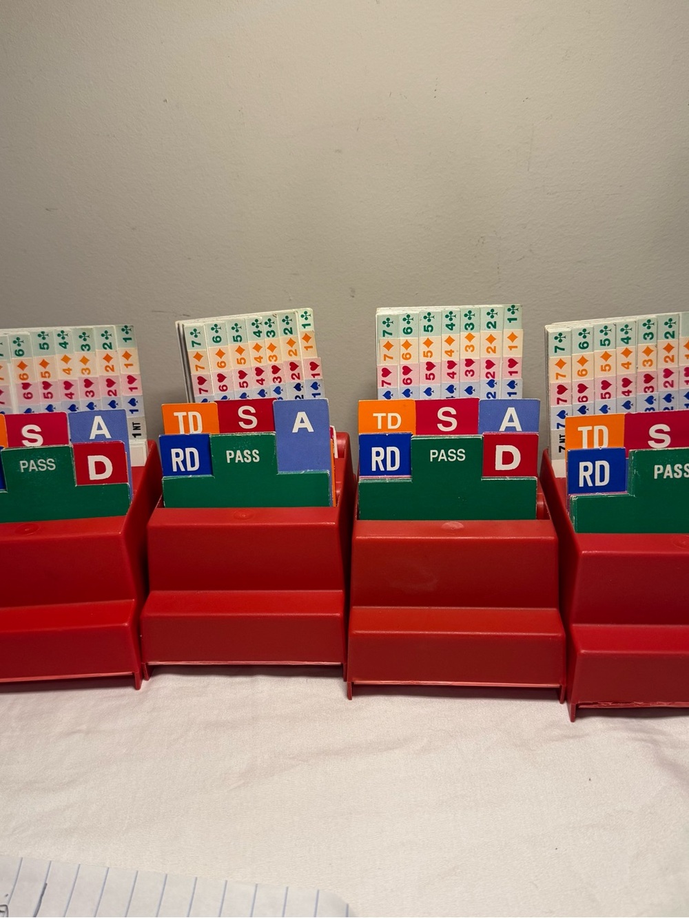 Vintage Bridge Bidding Boxes Set Of 4 With Cards Janner Sten Made In Sweden